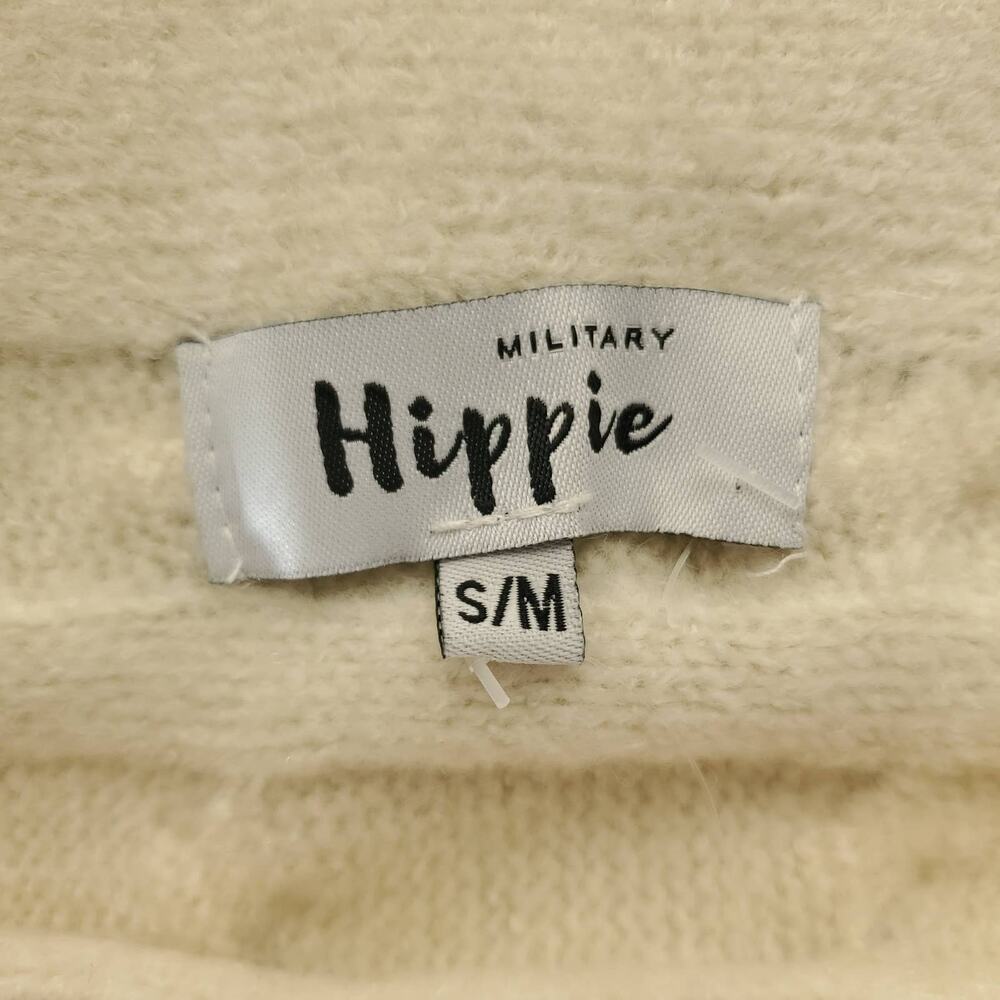 Military Hippie Forever Roses Cream Knit Sweater Size S NWT - Picture 6 of 8